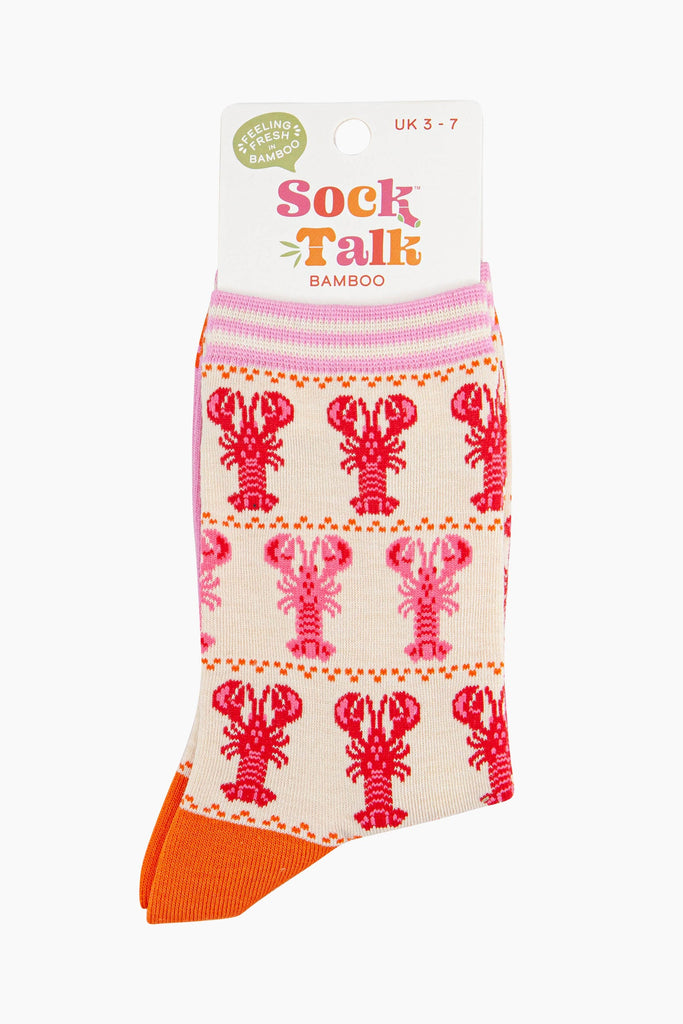 womens-bamboo-socks-cream-lobster-stripes-in-sock-talk-packaging-the-ankle-socks-are-a-uk-size-3-7