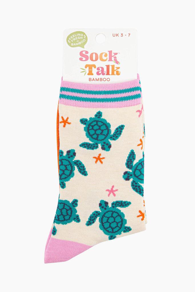 womens-bamboo-socks-cream-sea-turtles-and-starfish-in-socktalk-packaging-the-ankle-socks-are-a-uk-size-3-7