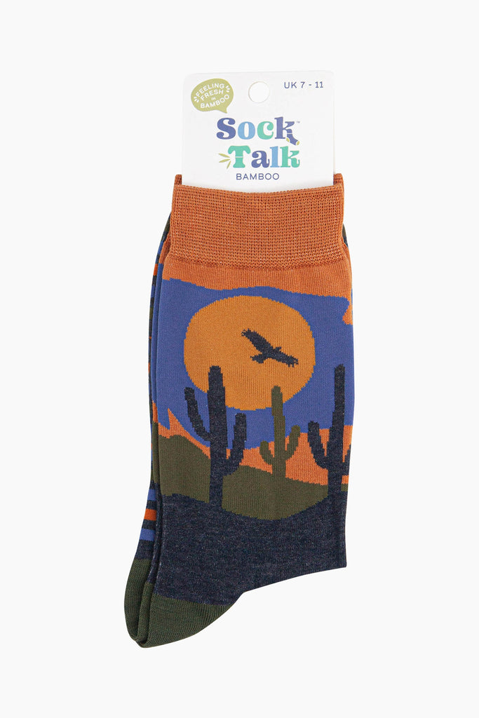 mens-bamboo-socks-navy-blue-desert-landscape-stripe-eagle-sun-in-sock-talk-packaging-uk-7-11