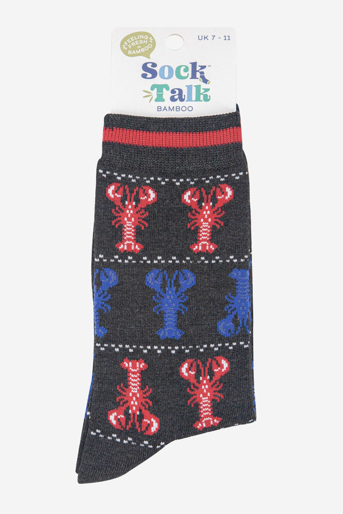 mens-bamboo-socks-black-lobsters-in-sock-talk-packaging