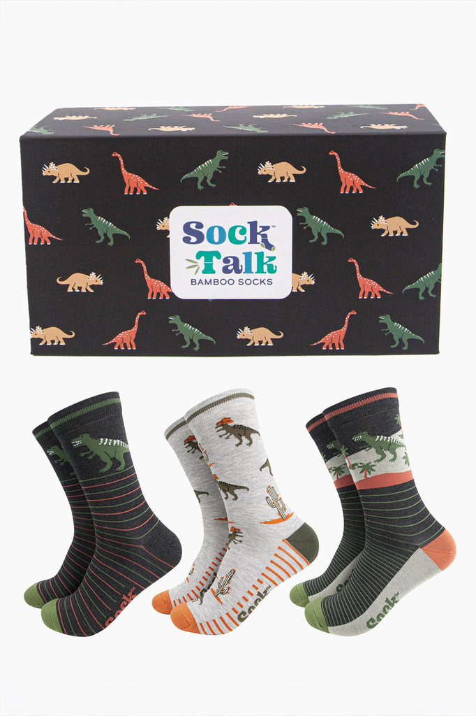 mens-bamboo-socks-gift-box-t-rex-dinosaurs-three-pairs-dino-socks