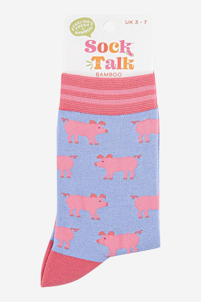 womens-bamboo-socks-light-blue-light-pink-pig-in-sock-talk-packaging