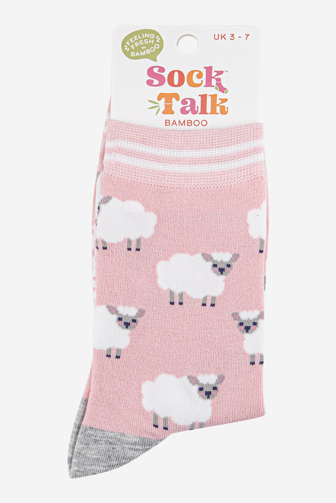 womens-bamboo-socks-light-pink-grey-marl-sheep-in-sock-talk-packaging