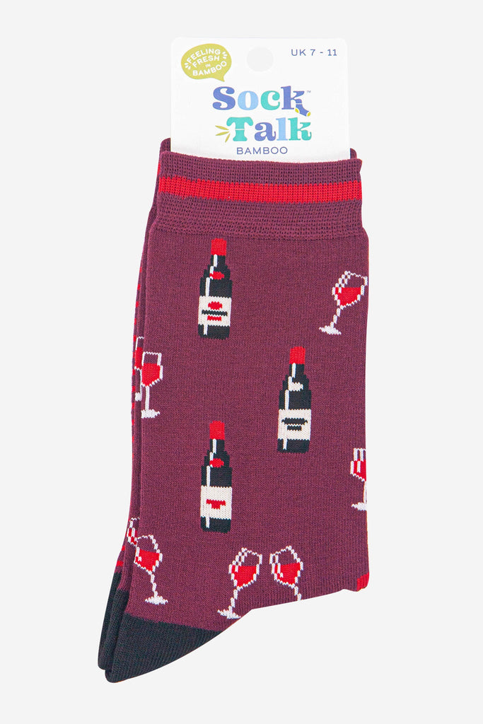 mens-bamboo-socks-burgundy-black-red-wine-in-sock-talk-packaging