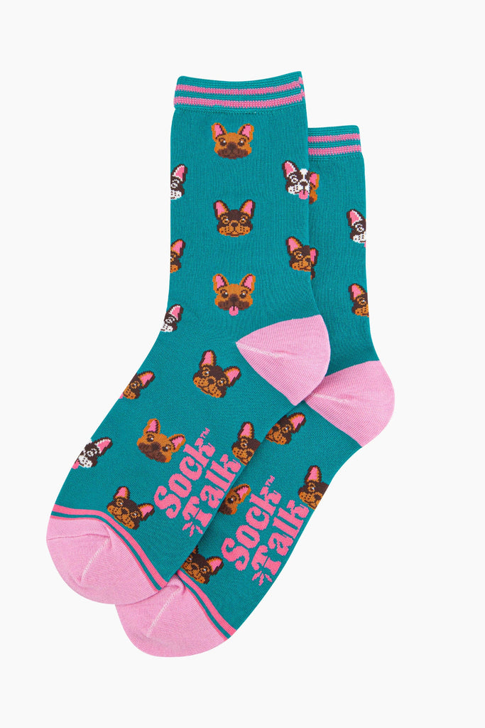 womens-bamboo-socks-teal-frenchie-bulldogs-french-small-dogs