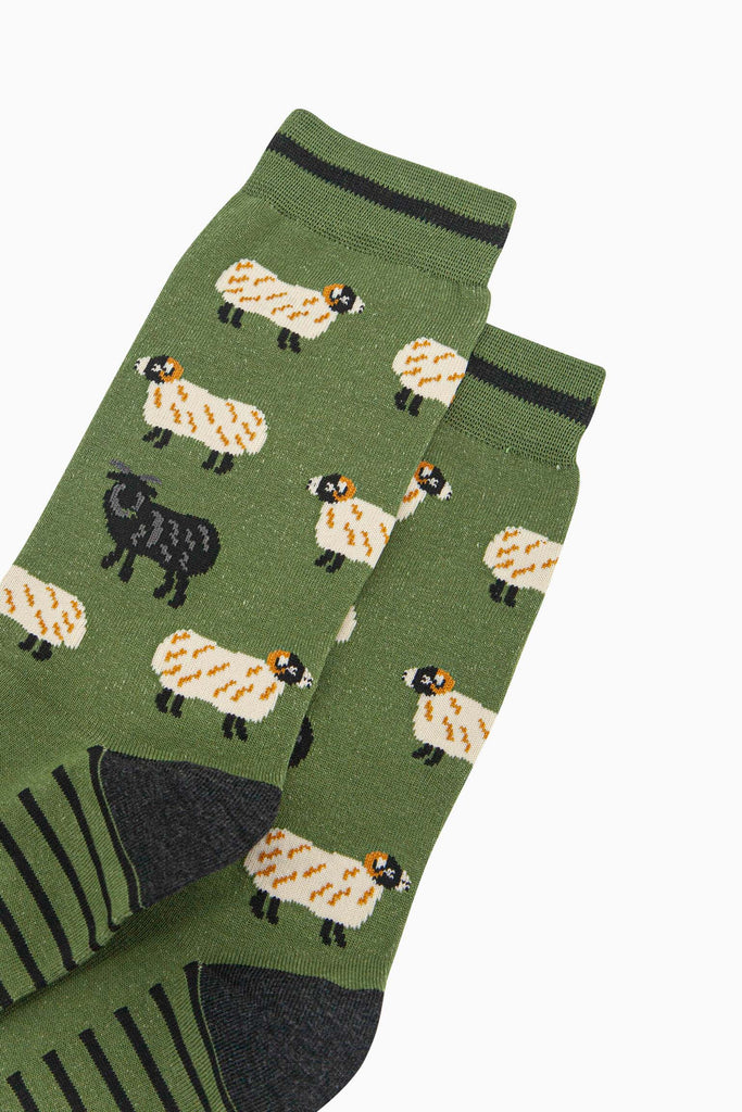mens-bamboo-socks-green-black-sheep-close-up-one-black-sheep-among-a-flock-of-white-sheep