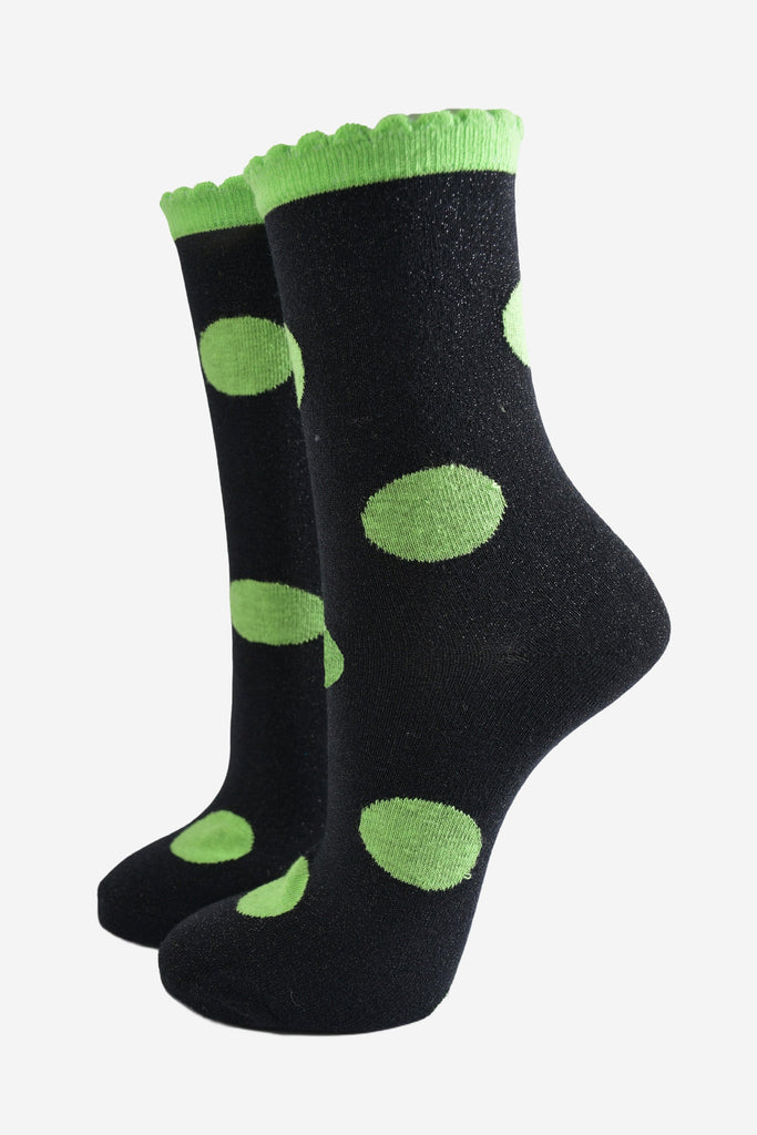 womens-large-polka-dot-glitter-socks-fuchsia-lime-3-pack-lime-green