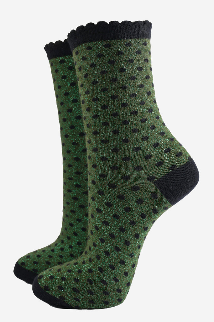 womens-polka-dot-glitter-socks-pumpkin-khaki-3-pack-green