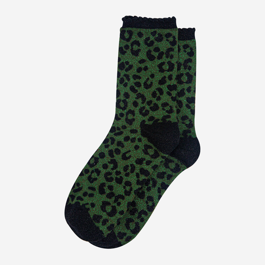 womens-khaki-leopard-print-glitter-socks-laying-flat