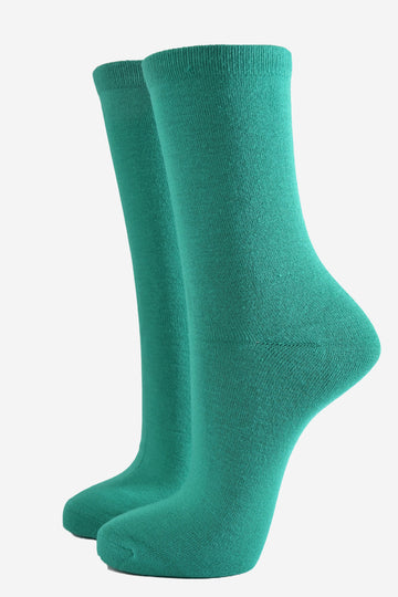 womens plain green bamboo ankle socks