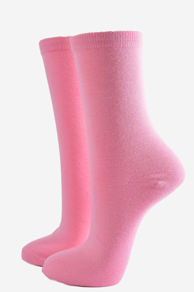 plain pink bamboo ankle socks