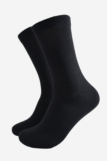 mens plain black bamboo socks