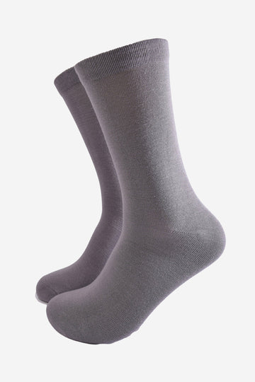 mens plain grey bamboo socks