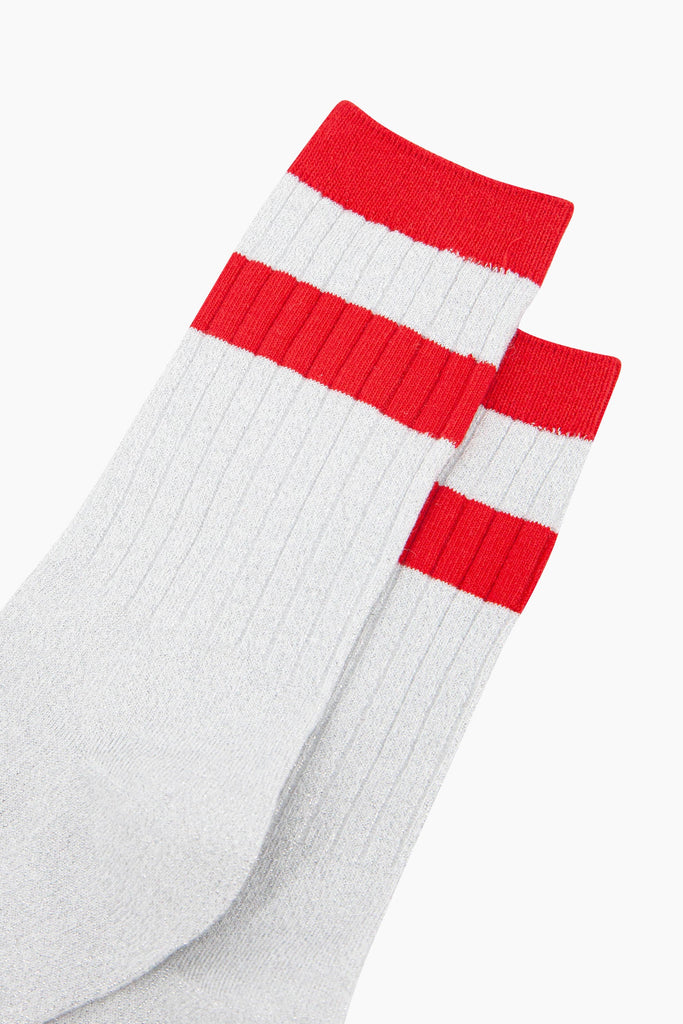 womens-glitter-socks-white-red-striped-cuff-close-up-ribbed-material-sparkly