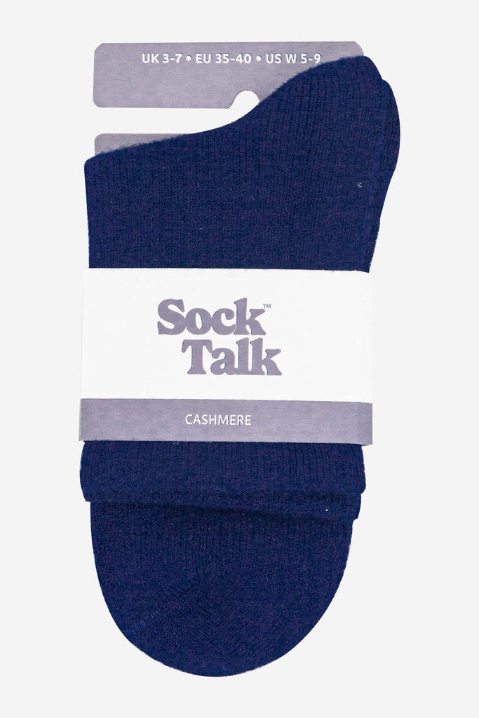 womens-cashmere-socks-ankle-socks-navy-blue-cashmere-in-sock-talk-packaging