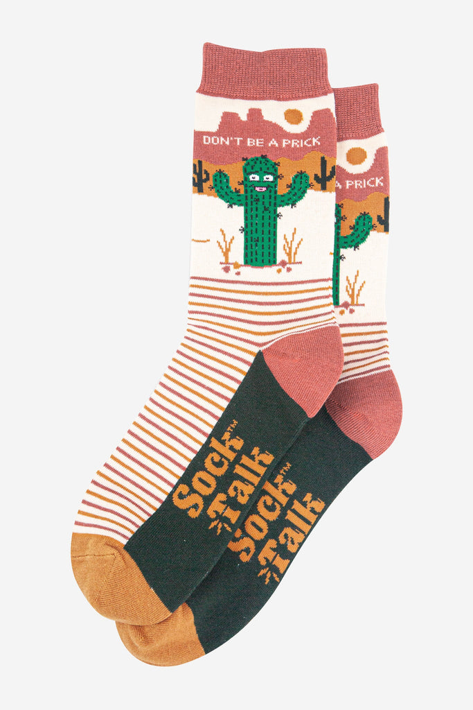 mens-combed-cotton-crew-socks-cream-prickly-cactus-laying-flat