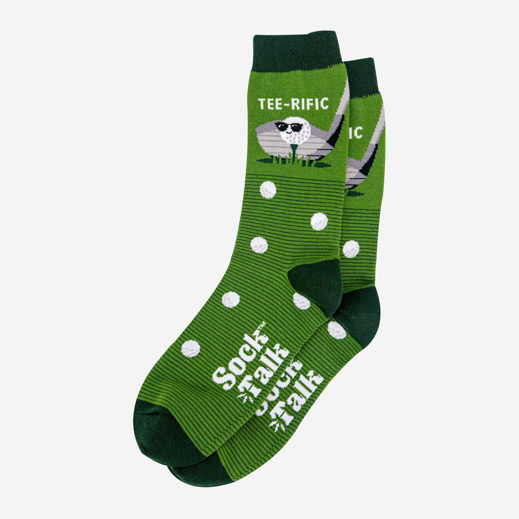 mens-combed-cotton-crew-socks-green-teerific-golf-laying-flat