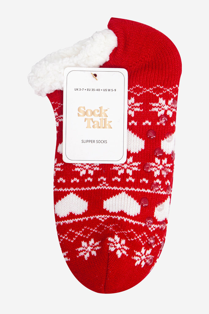womens-short-slipper-socks-red-fair-isle-in-sock-talk-packaging