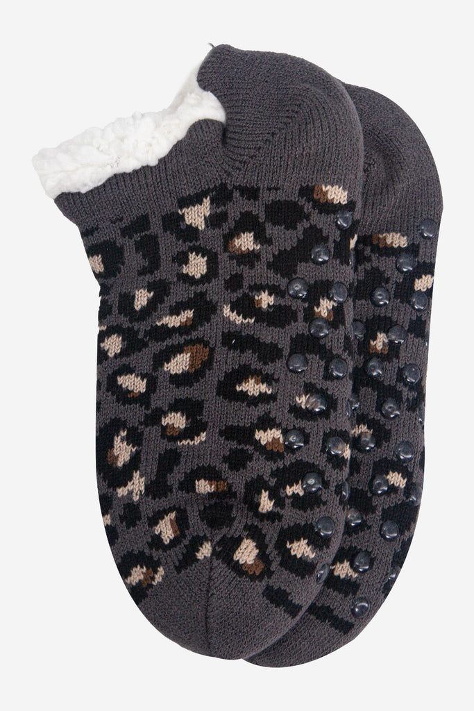 womens-short-slipper-sock-dark-grey-leopard-grip-soles