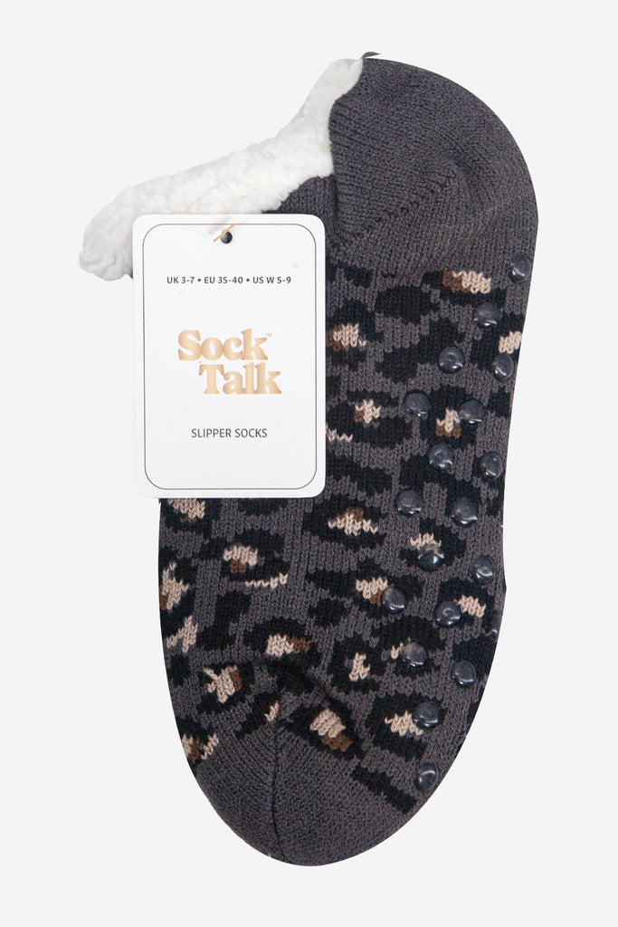 womens-short-slipper-sock-dark-grey-leopard-in-sock-talk-packaging