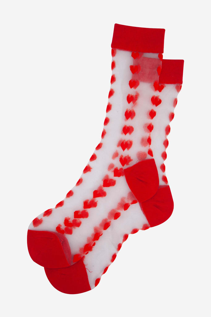 womens-sheer-ankle-socks-red-heart-laying-flat-see-through