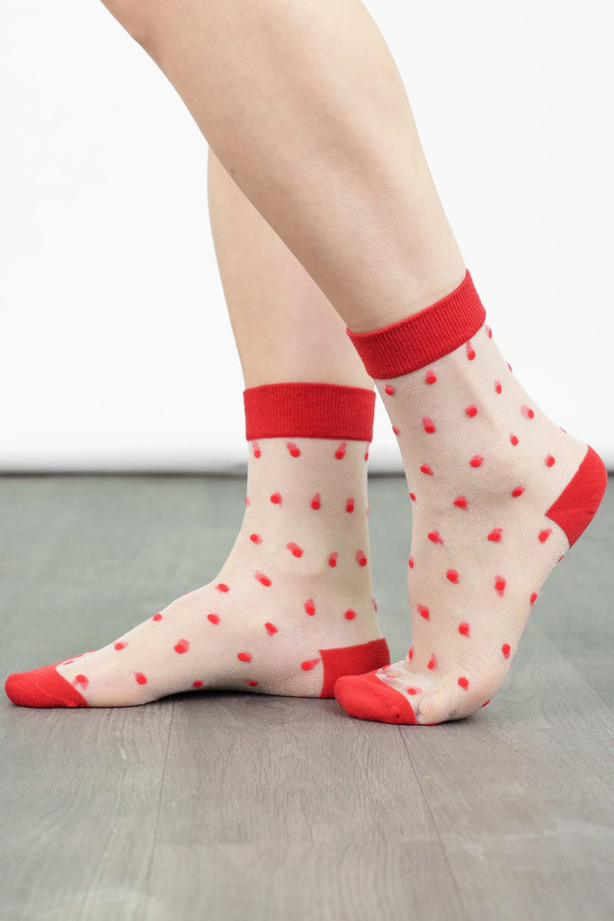 womens-sheer-ankle-socks-red-spots-popsocks-dotted