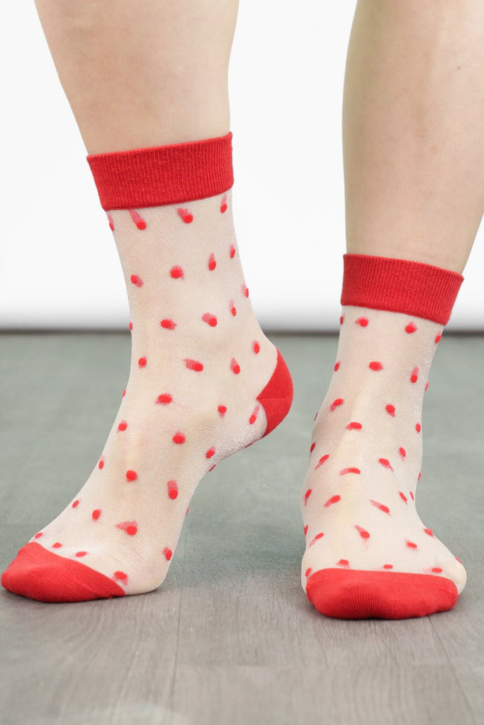 womens-sheer-ankle-socks-red-spots-popsocks-dotted
