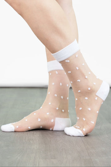 womens-sheer-ankle-socks-white-spots-dots