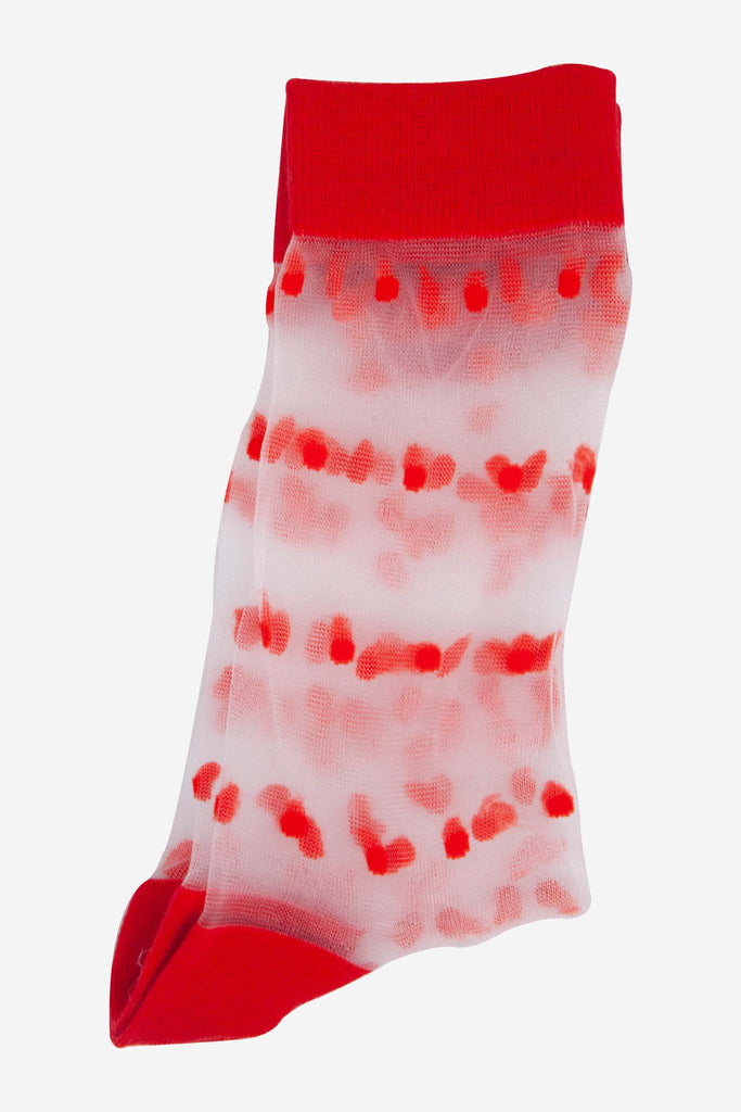 womens-sheer-ankle-socks-red-spots-close-up-transparent-material