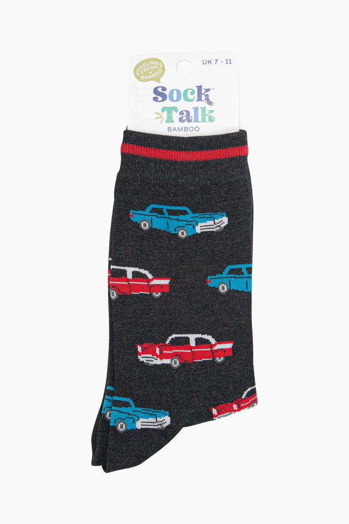 mens-bamboo-socks-black-american-classic-cars-in-sock-talk-packaging-uk-size-7-11
