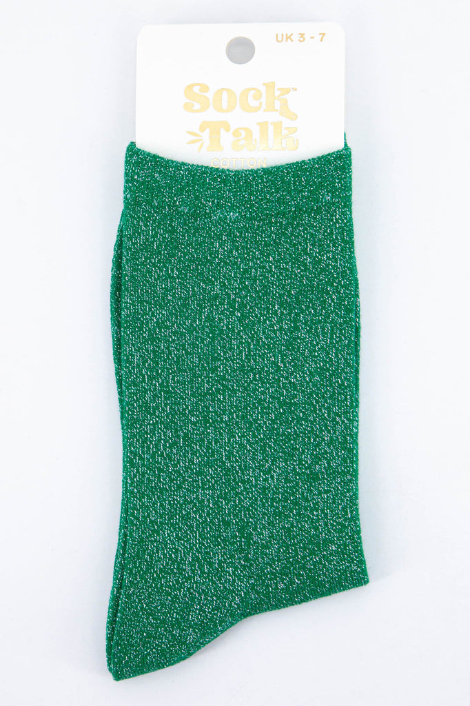 green and silver glitter socks uk size 3-7