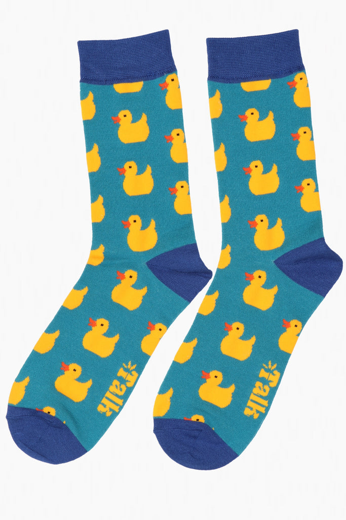 yellow rubber duck novelty bamboo socks 