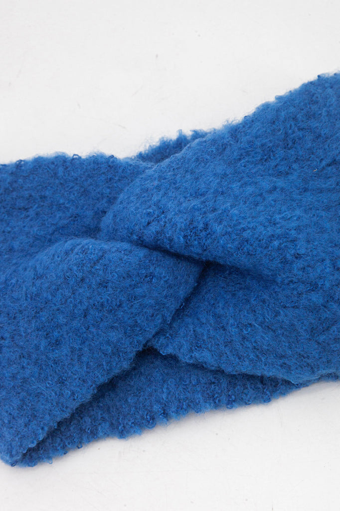 close up of the warm knitted soft viscose fabric of the headband