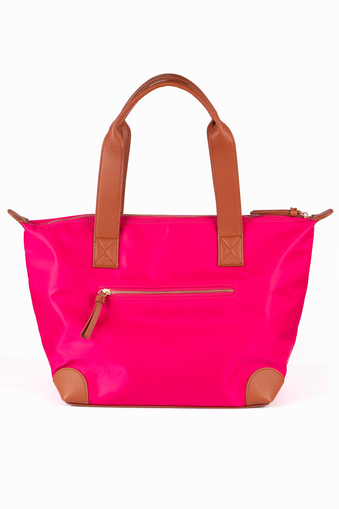 pink-tote-bag-wristlet-purse-2-piece-set-zip-pocket-rear