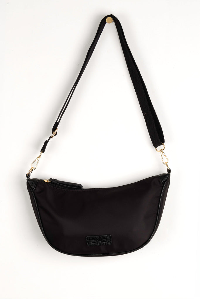 black sling bag with detachable bag strap