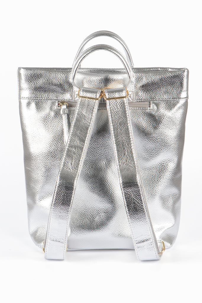 silver-backpack-coin-purse-travel-set-2-piece-adjustable-straps