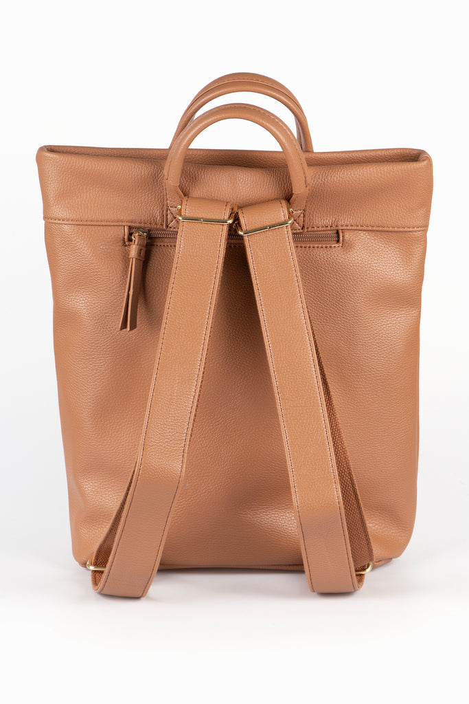 tan-backpack-coin-purse-travel-set-2-piece-adjustable-straps