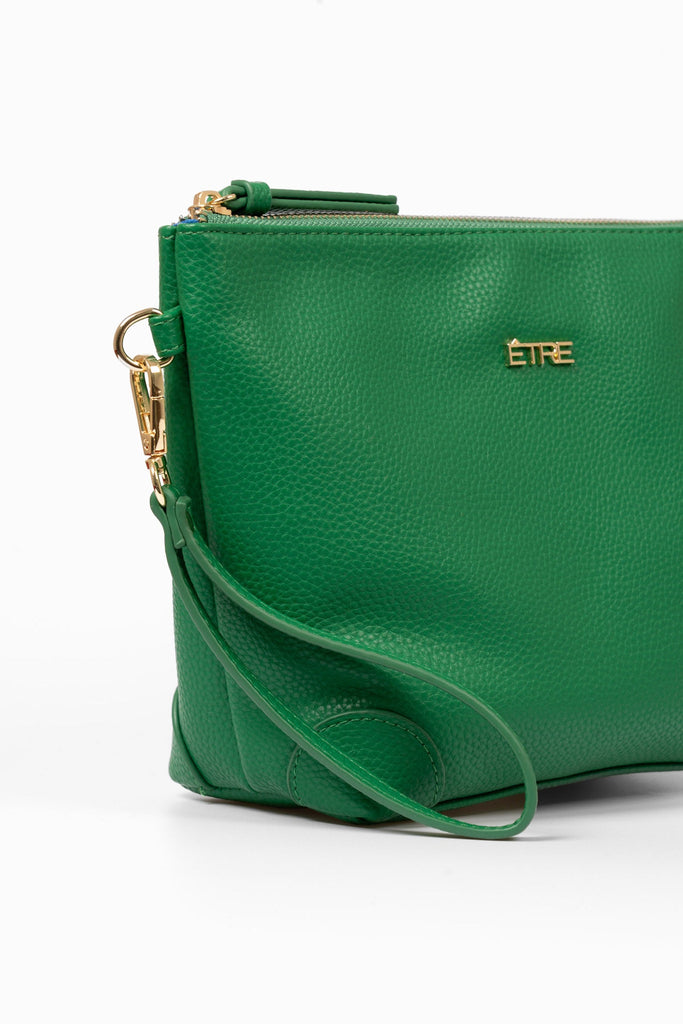 sylvie-vanity-bag-green-pebbled-faux-leather-close-up-strap-zip