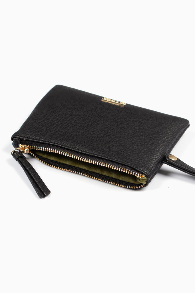 black-faux-leather-half-moon-bag-wristlet-purse-2-piece-set-zip-closing-wallet