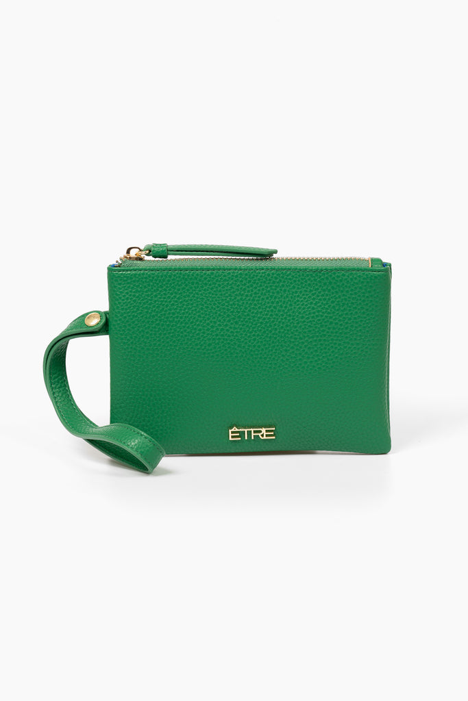 green-faux-leather-half-moon-bag-wristlet-purse-2-piece-set-wallet