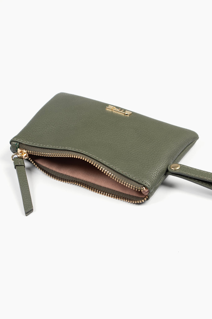 khaki-faux-leather-half-moon-bag-wristlet-purse-2-piece-set-zip-closure