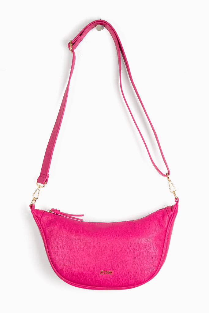 pink-faux-leather-half-moon-bag-wristlet-purse-2-piece-set-shoulder-strap