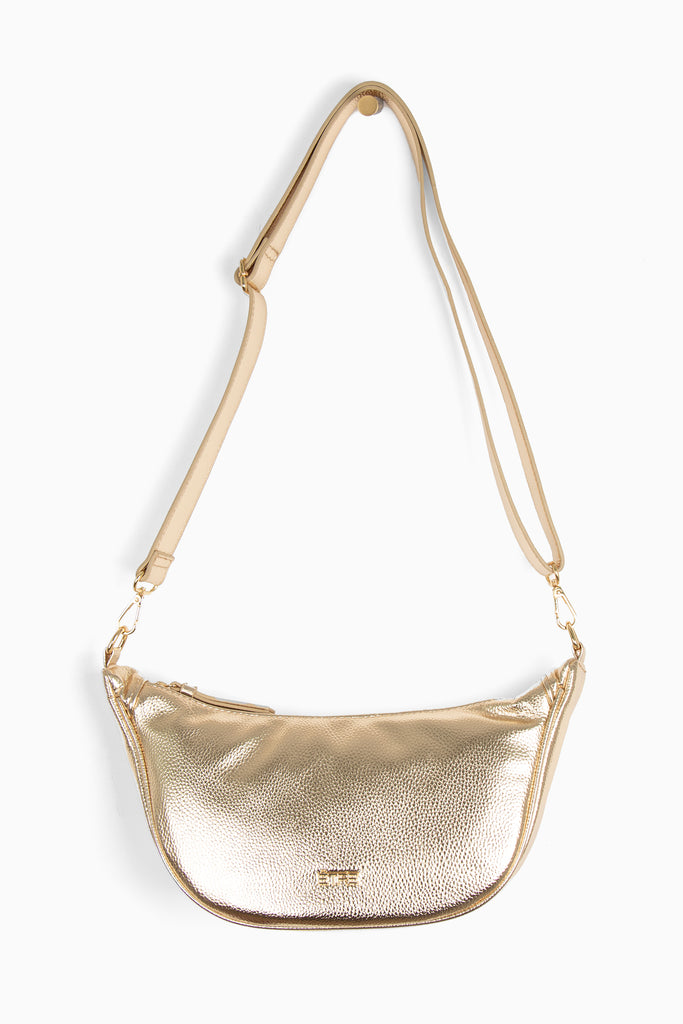 gold-faux-leather-half-moon-bag-earbuds-case-2-piece-set-crossbody