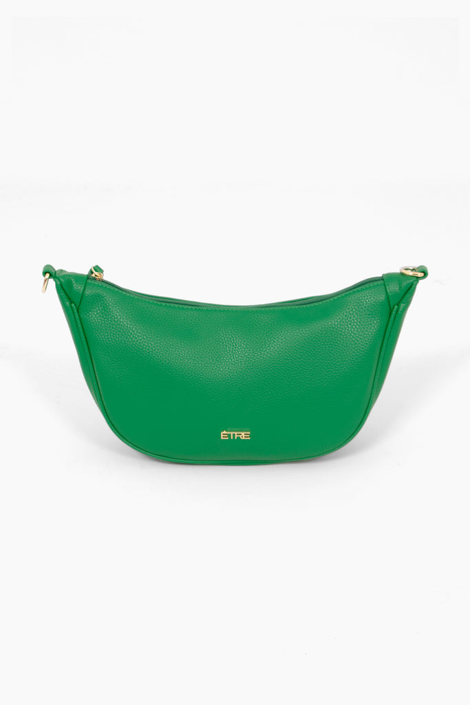 green-faux-leather-half-moon-bag-wristlet-purse-2-piece-set-handbag