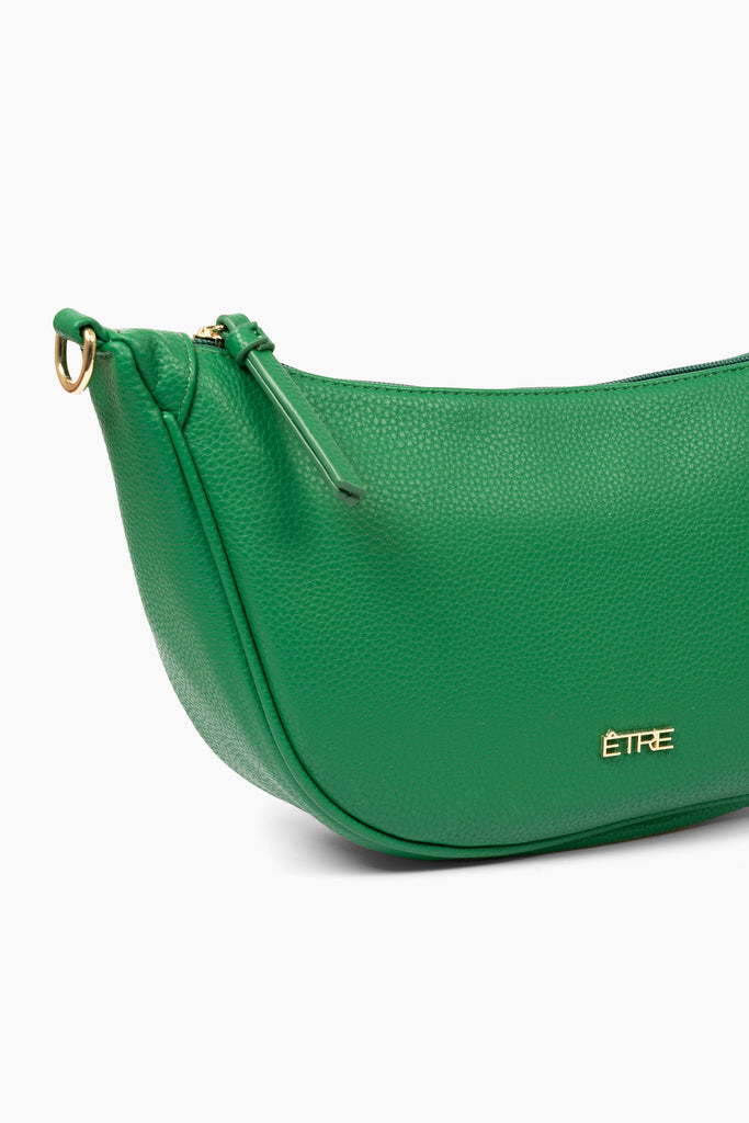 green-faux-leather-half-moon-bag-wristlet-purse-2-piece-set-close-up