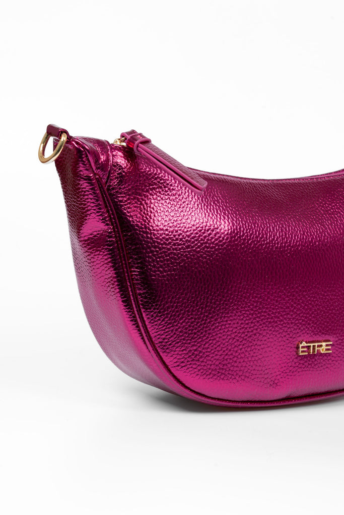 stevie-half-moon-crossbody-bag-hot-pink-metallic-faux-leather-close-up