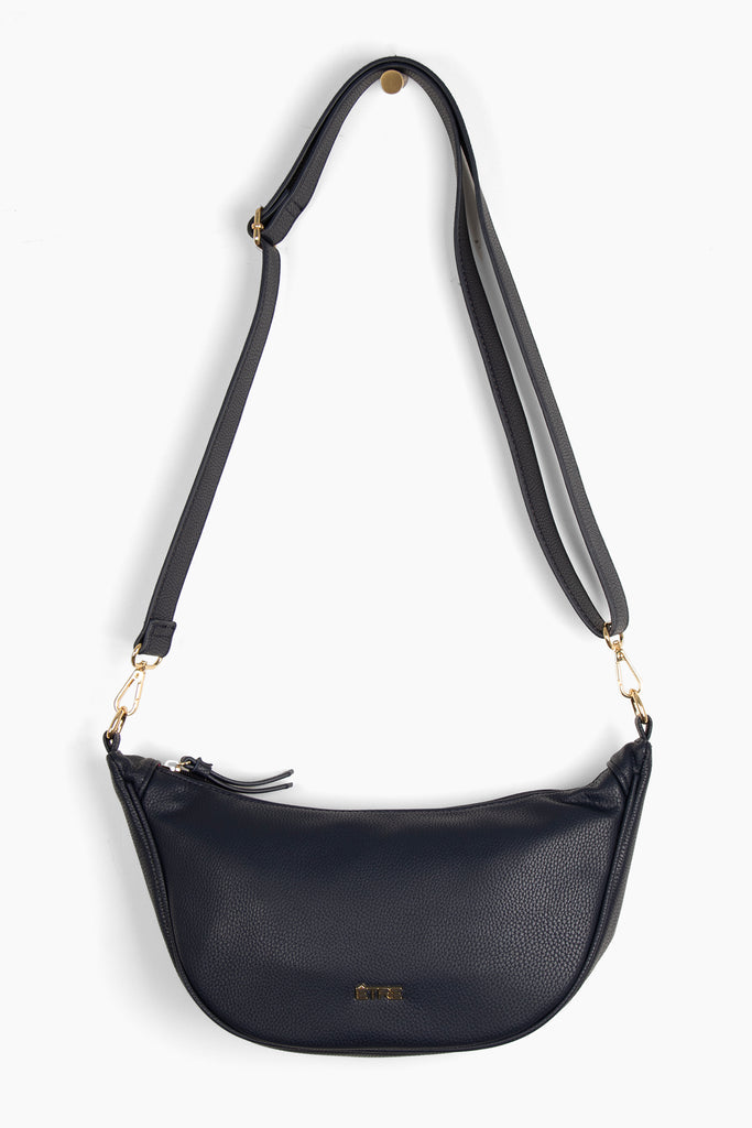 navy-faux-leather-half-moon-bag-wristlet-purse-2-piece-set-shoulder-strap