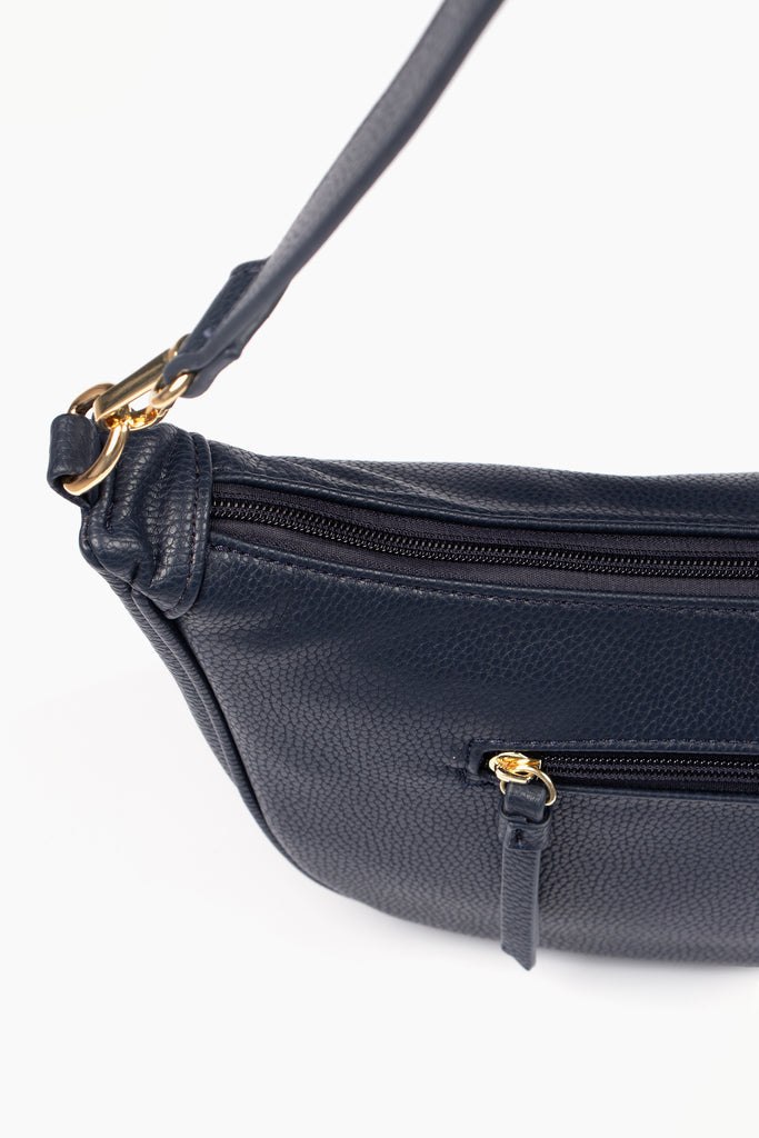 navy-faux-leather-half-moon-bag-wristlet-purse-2-piece-set-zip-pocket