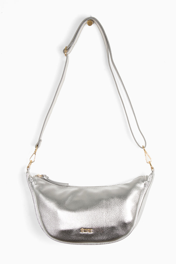 silver-faux-leather-half-moon-bag-earbuds-case-2-piece-set-crossbody