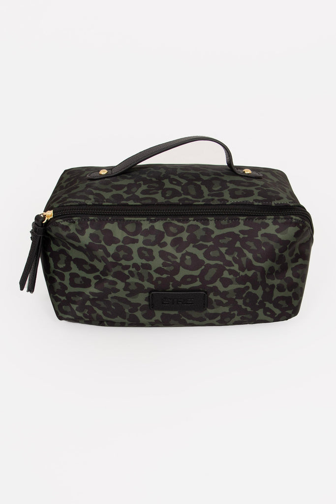 thea-vanity-case-khaki-leopard-print-nylon-pu-front